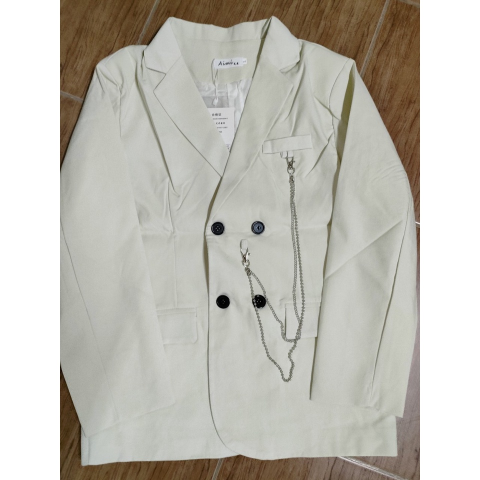 Sẵn ĐenẢnh thật 4 hình cuối-2W355.Áo blazer unisex nam nữ phong cách Harajuku Hàn Quốc