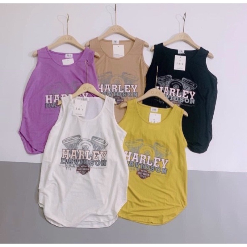 Áo thun giấy ba lỗ in chữ Harley