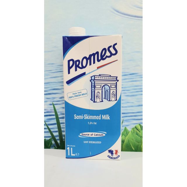 SỮA TƯƠI ÍT BÉO KHÔNG ĐƯỜNG PROMESS 1L - XUẤT XỨ: PHÁP