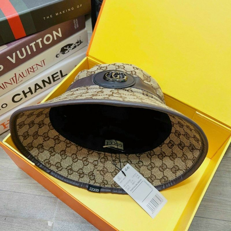 NÓN GU"CCI VIỀN DA