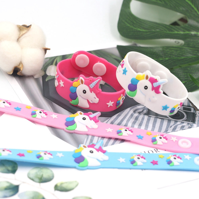 Vòng tay silicone hình kỳ lân hoạt hình dễ thương cho trẻ em