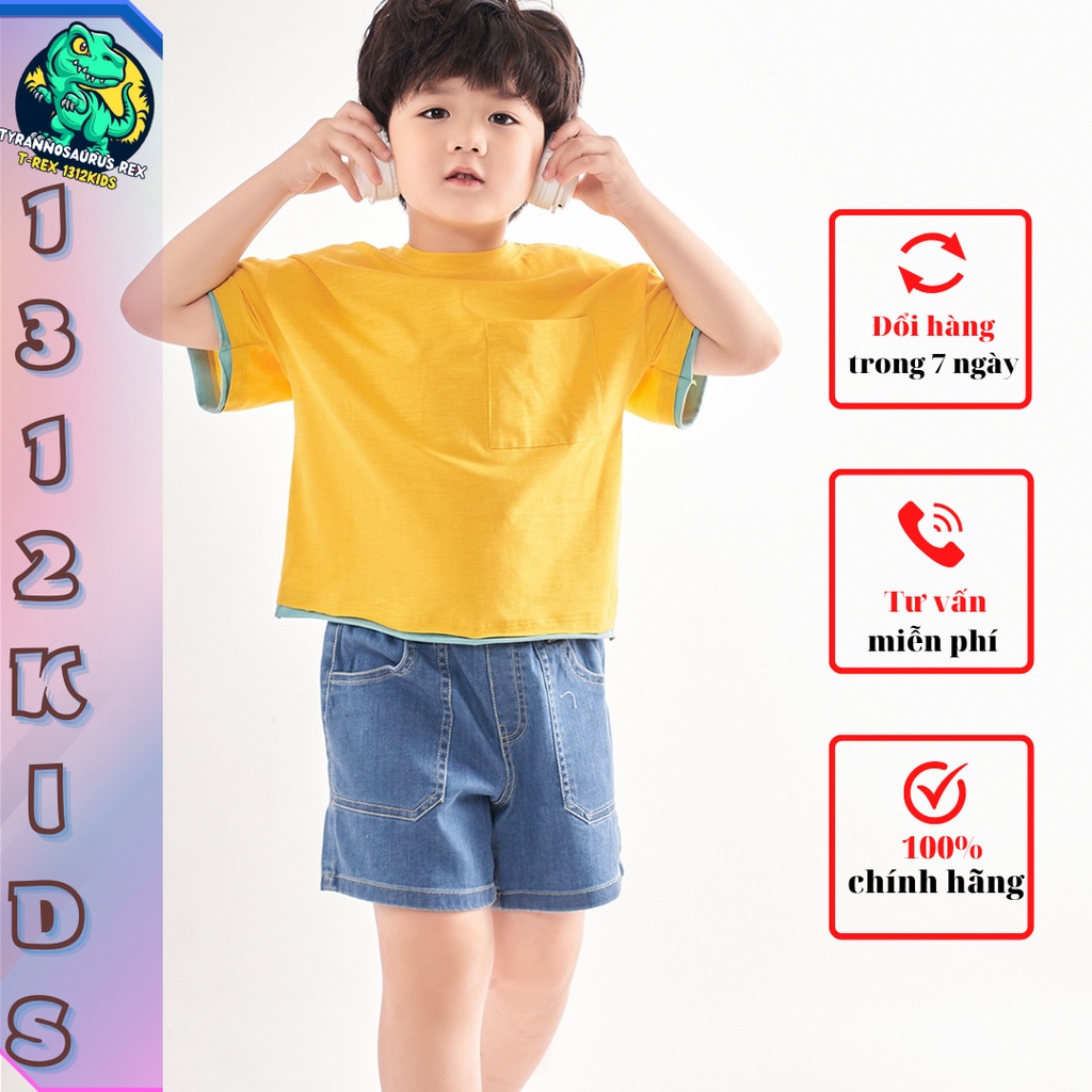 Quần short jean bé trai bé gái size đại 1312 KIDS chất liệu jeans cotton mềm co giãn thoải mái và thông thoáng (14-43kg)