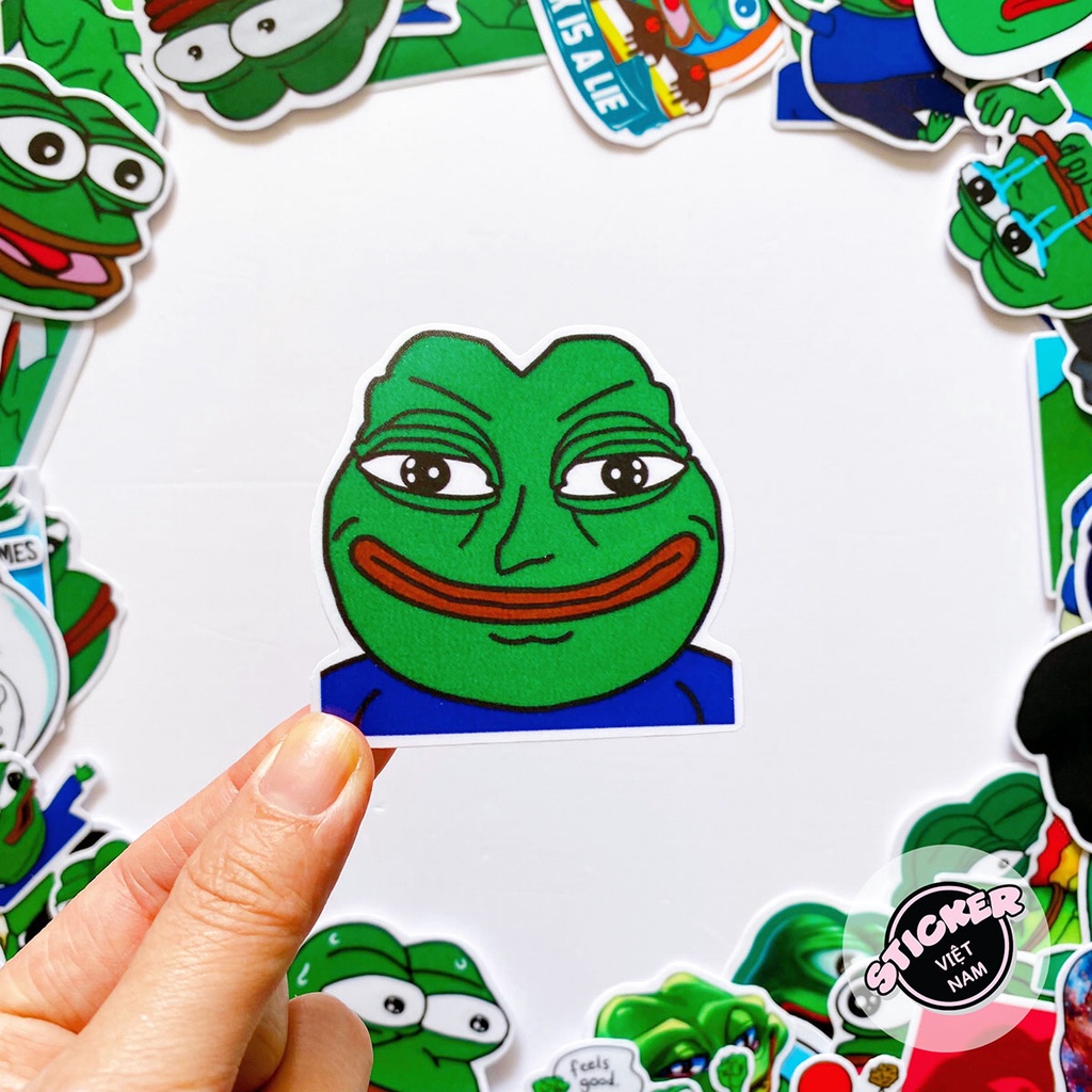 Ếch Xanh PePe MeMe Stickers - Chất liệu PVC chất lượng cao chống nước - Kích thước 4-8cm - Sticker Việt Nam