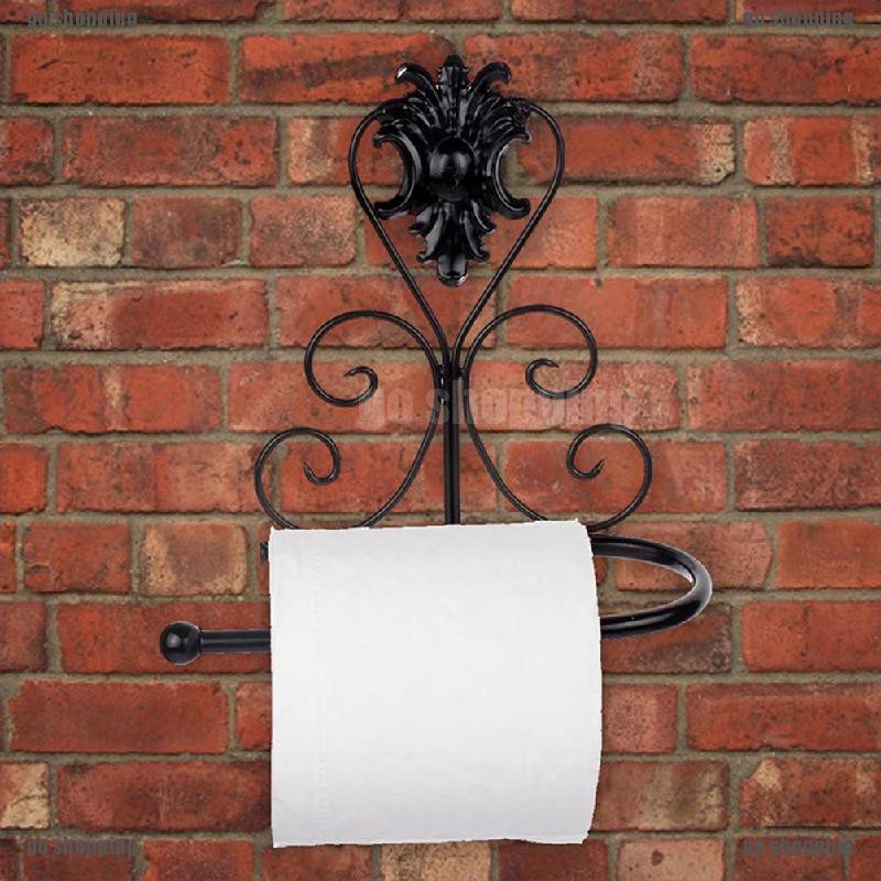 {go shopping}Vintage Iron Toilet Paper Towel Roll Holder Bathroom Wall Mount Rack