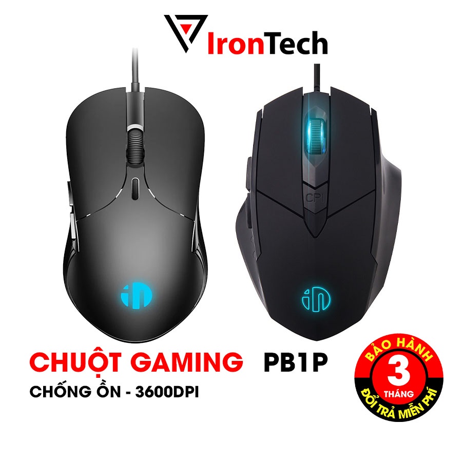 Chuột gaming máy tính có dây không dây Inphic PB1P PB1 PW1 P1W PM6 chuột quang chống ồn silent cho game thủ pc laptop