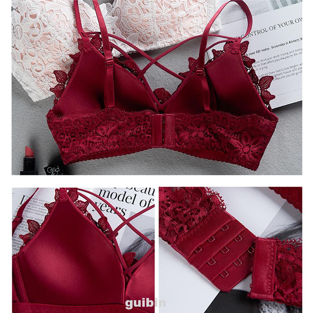 2pcs Women Bra Lace Lingerie Bralette Ins