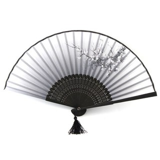 Quạt giấy hoạ tiết hoa Lily cổ điển
