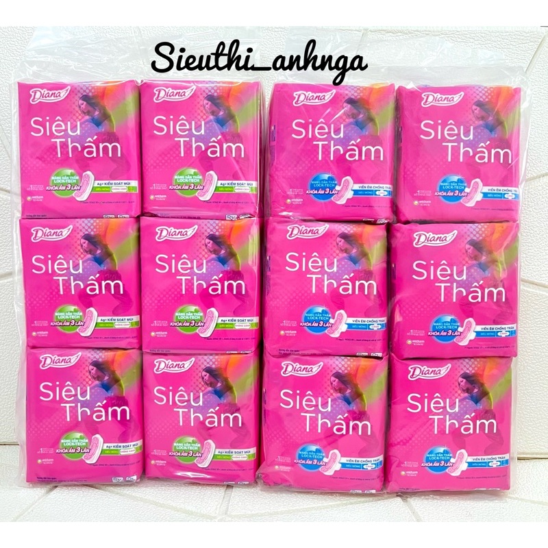 Băng Vệ Sinh Bịch 6 Gói Diana Siêu Thấm Siêu Mỏng Có Cánh/Không Cánh