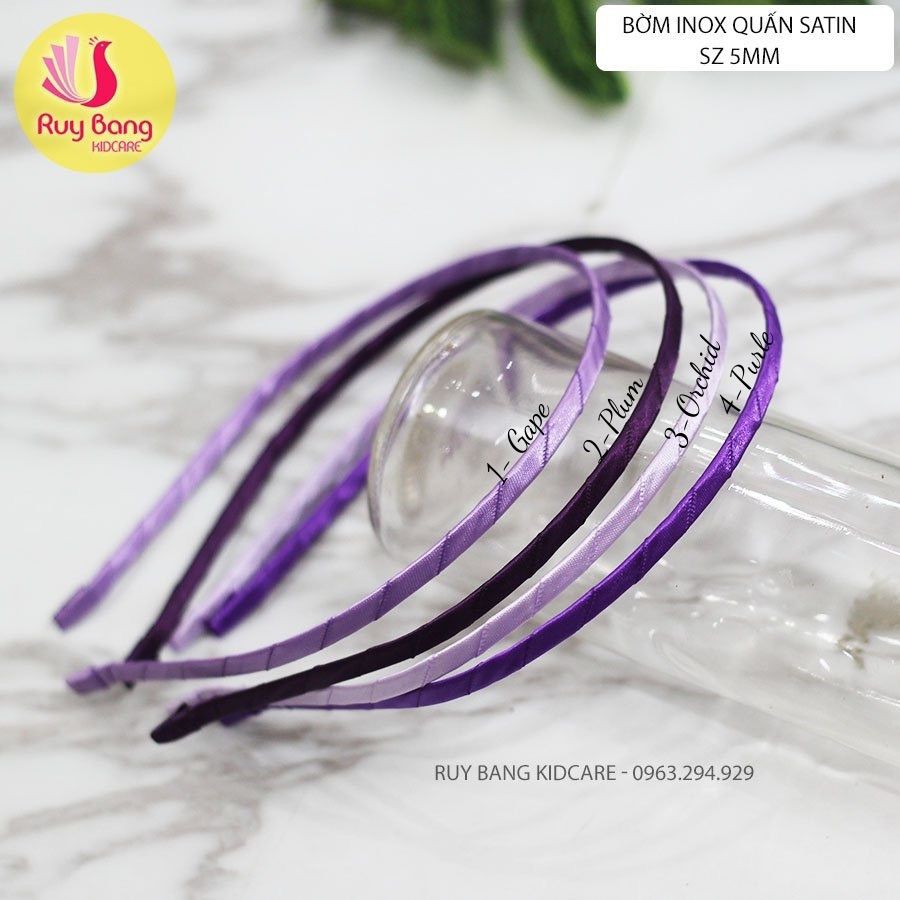 Bờm inox quấn sẵn satin cỡ 5mm