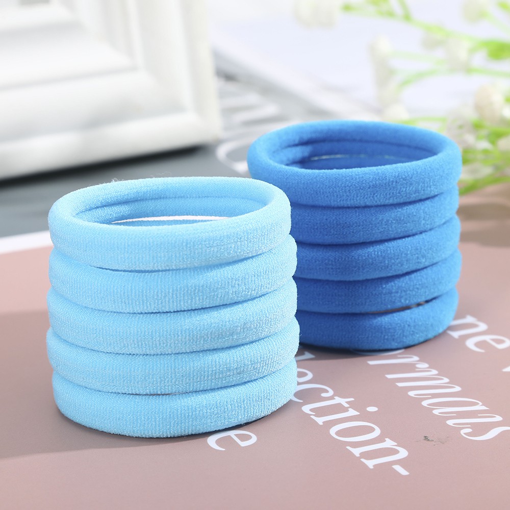 Set 50 dây buộc tóc Haimeikang cao su co giãn màu trơn phong cách Hàn Quốc