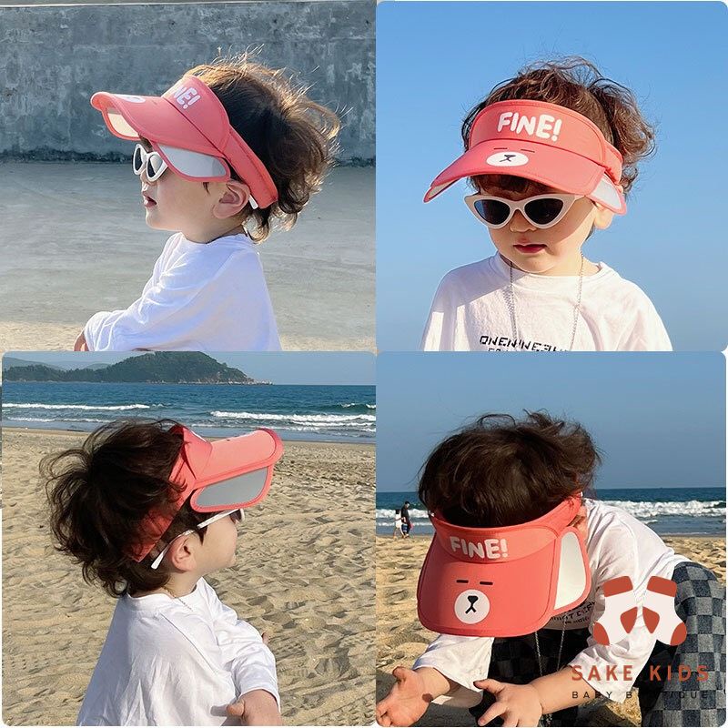 Mũ vành rộng đi biển mùa hè cho bé trai bé gái từ 2-5 tuổi nhiều màu FINE dễ thương có chống tia UV phong cách Hàn Quốc