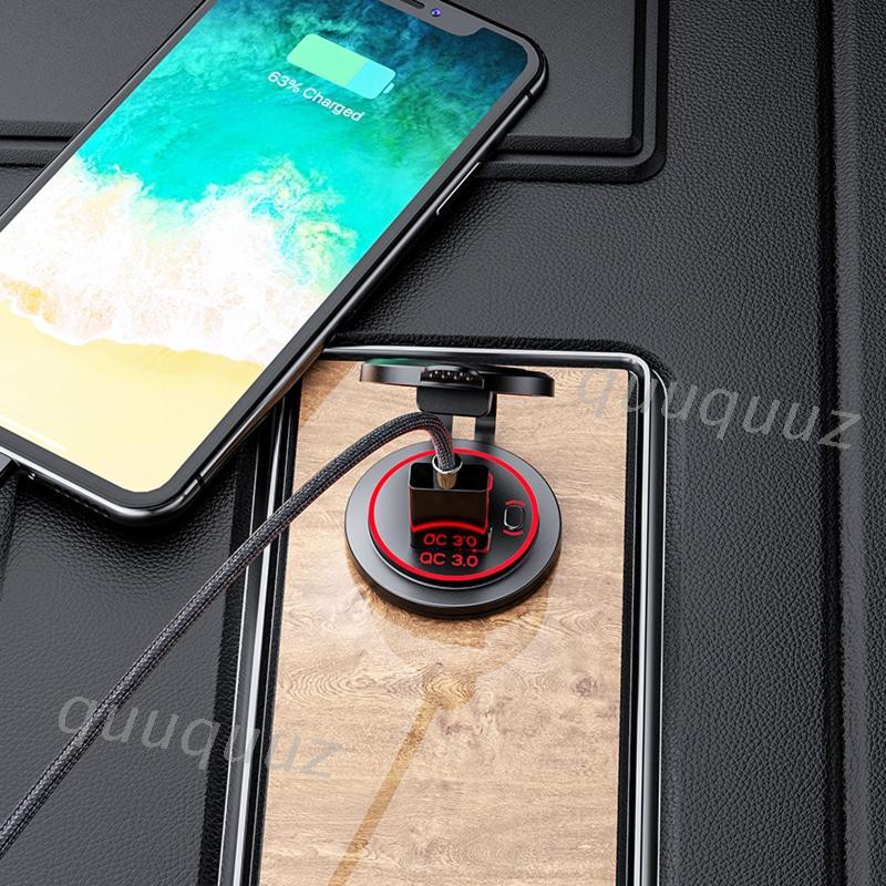 Củ sạc xe hơi 12v qc3.0 USB type c pd có công tắc đa năng cao cấp cho điện thoại / máy tính bảng