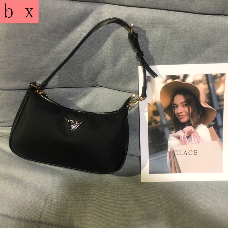 Túi Đeo Vai/Xách Tay Hình Tam Giác Bằng Nylon Màu Trơn Đơn Giản Phong Cách Âu Mỹ Thời Trang Cho Nữ gues2021