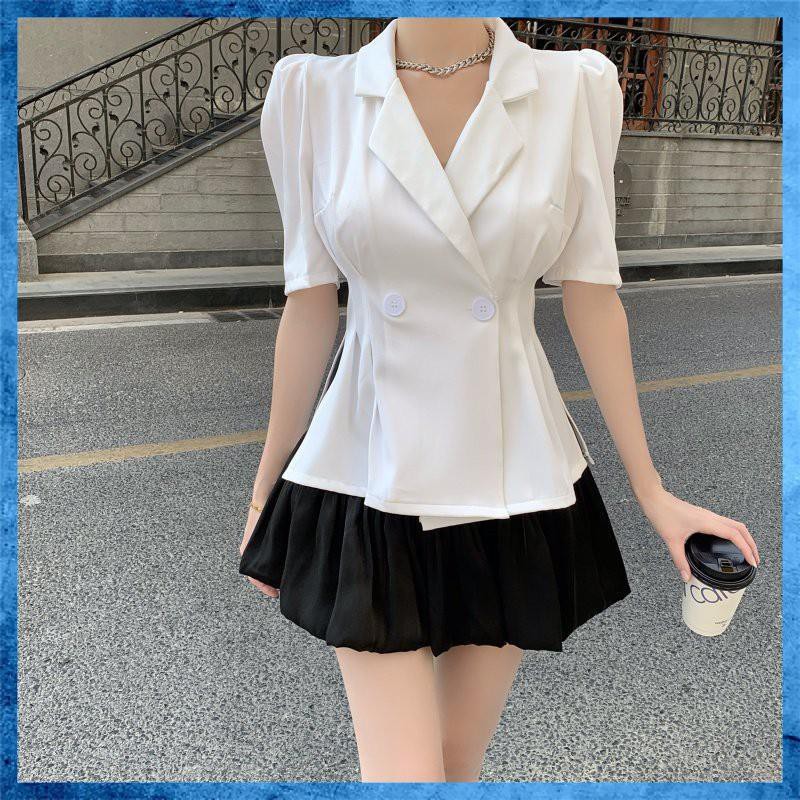 [Cao Cấp] Set Áo Vest Mix Chân Váy Xòe Phồng, Quần Áo Công Sở Tôn Dáng | BigBuy360 - bigbuy360.vn