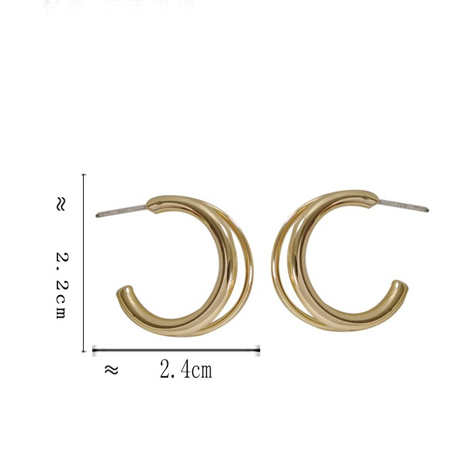 Bông tai vòng cung mạ vàng kiểu dáng sang trọng hiện đại dành cho nữ - Mely D57