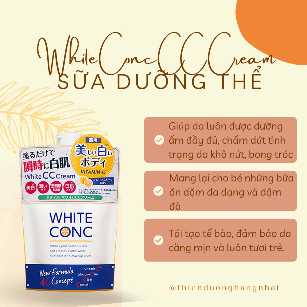 Sữa dưỡng thể trắng da chống nắng White Conc Cc Cream