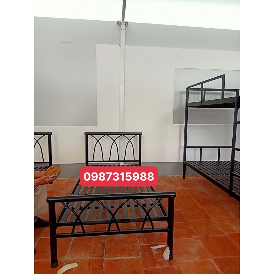 Giường sắt đan chéo 1m2x2m