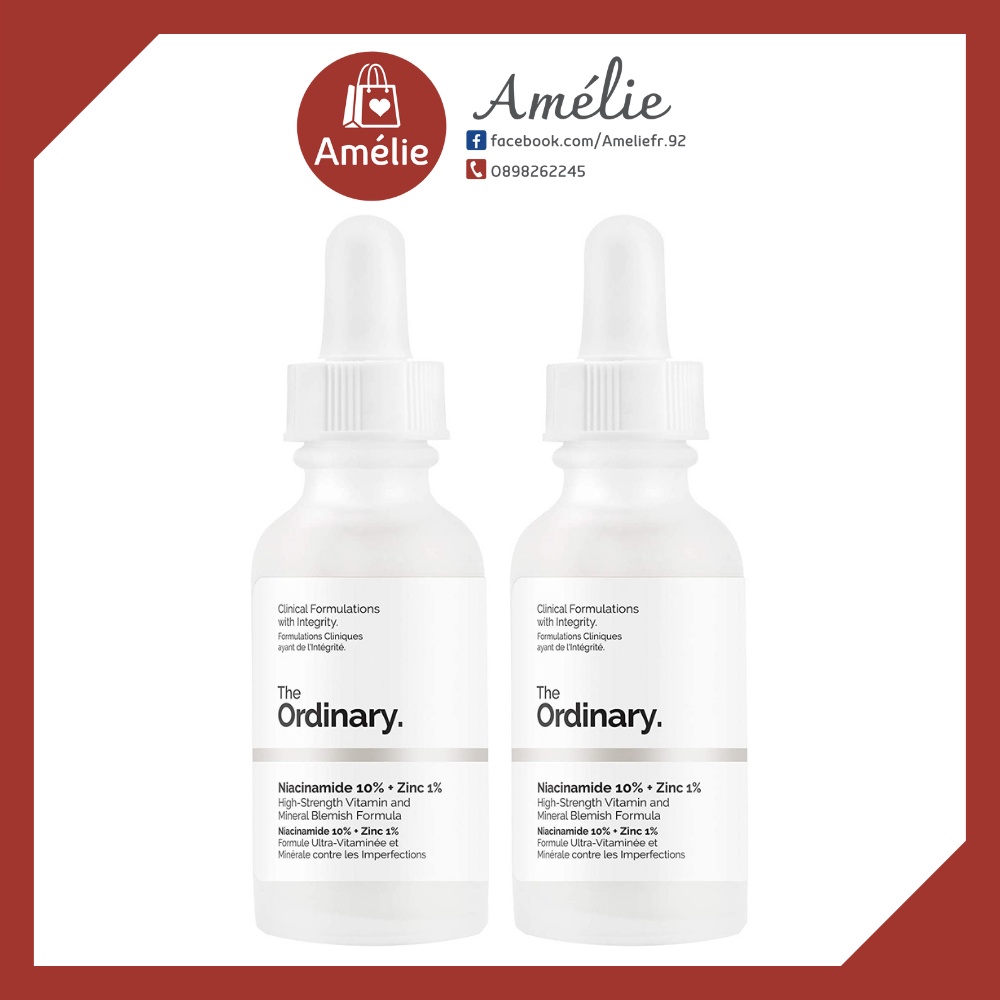 [BẢN CANADA ĐỦ BILL] Serum The Ordinary Niaciamide 10% + Zinc 1% _ tinh chất giúp sáng da và thu nhỏ lỗ chân lông