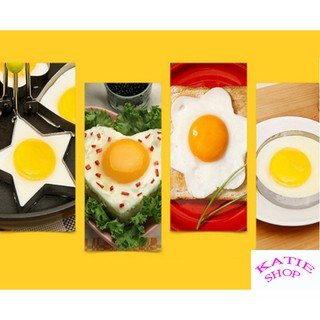 Combo 4 khuôn trứng ốp la - khuôn lớn,có tay cầm cách nhiệt an toàn