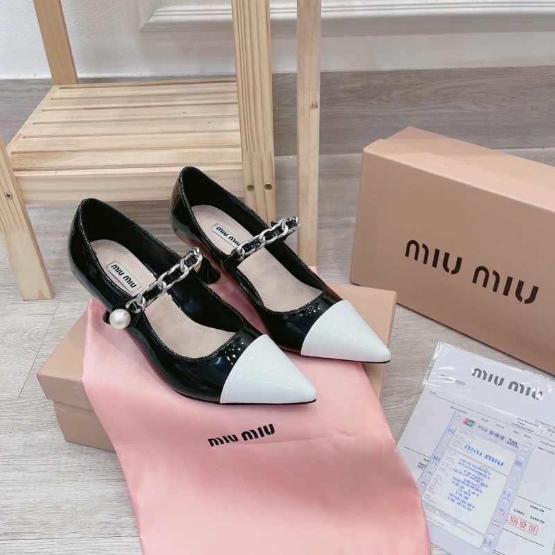 Giày miu miu quai ngọc gót nhọn spsl fullbox