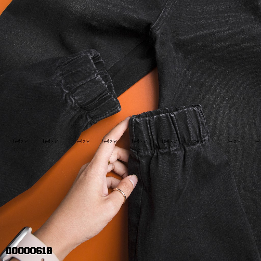 Quần jogger jean Heboz lưng thun 2M chất vải mềm thoải mái - thiết kế lưng thun co giãn - 00000618