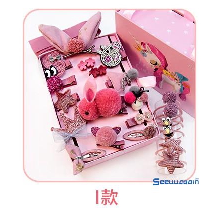 Set 24 kẹp tóc nhiều kiểu dáng dễ thương cho bé gái