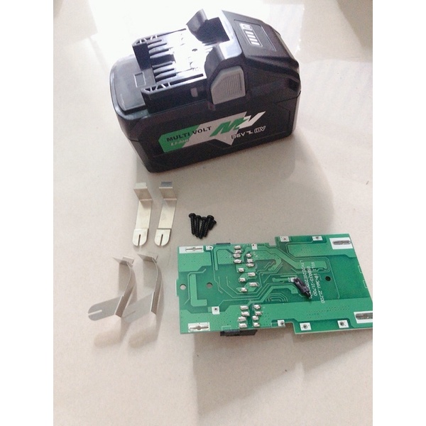 Vỏ mạch hitachi 36v. mạch nhận sạc zin, vỏ chứa 10cell 21700