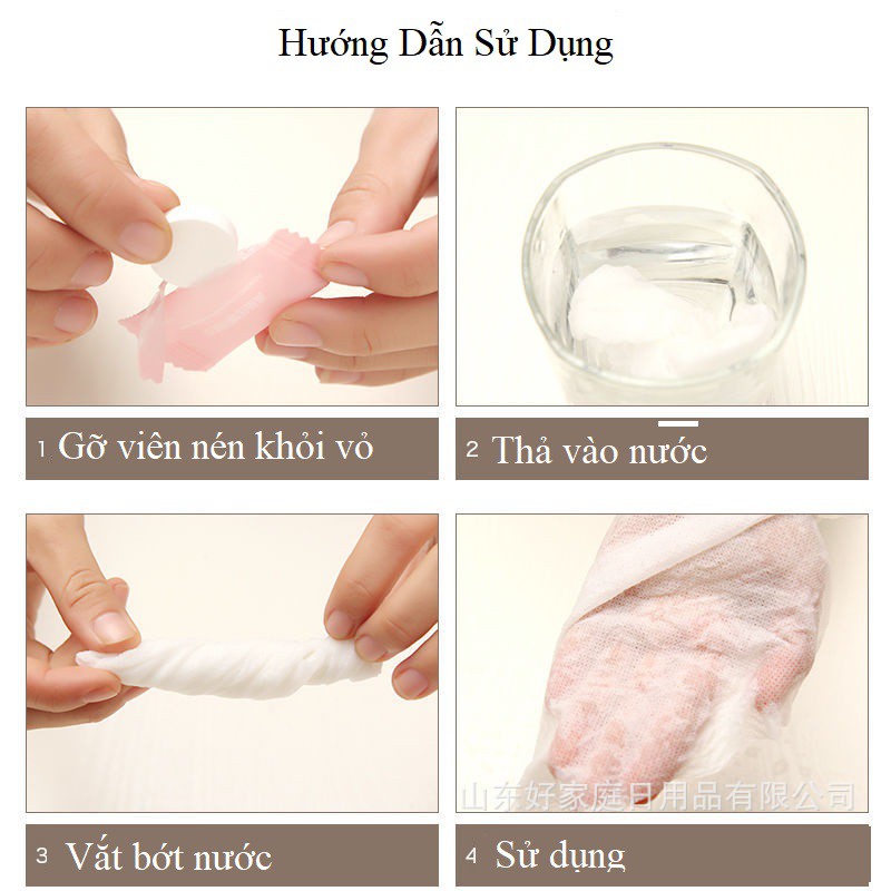 Khăn giấy nén du lịch cotton siêu dai (combo 10 viên)