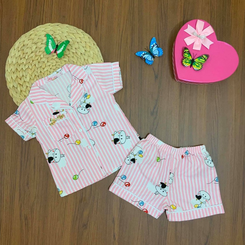 Bộ Pijama quần đùi nhiều hình size đại cho bé gái (30~45kg) - Hirokids