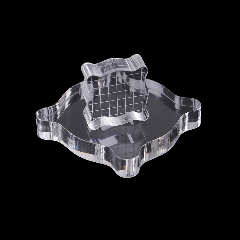 Khối acrylic Trong Suốt Dùng Trang Trí Thủ Công Kèm 2 Con Dấu DIY