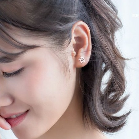 Bông tai hình bông tuyết nhỏ đáng yêu Lymlym Silver bạc 925 cao cấp