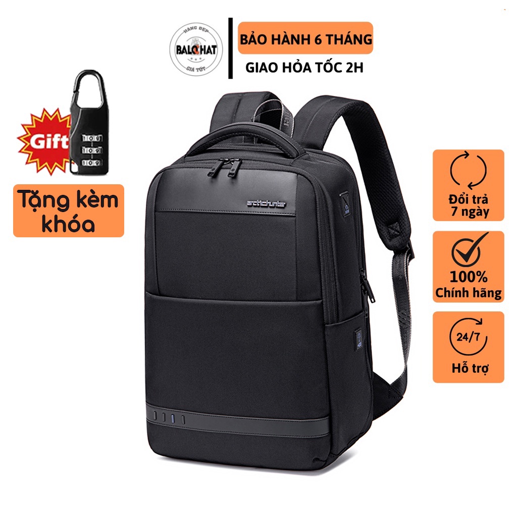 Balo nam công sở Arctic Hunter B00498 đựng laptop chống sốc cao cấp kiểu dáng công nghệ chống nước kèm cổng sạc USB