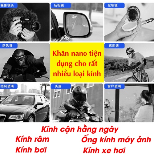 Khăn lau kính nano chống hơi nước hơi sương, khăn lau nano chống mờ kính
