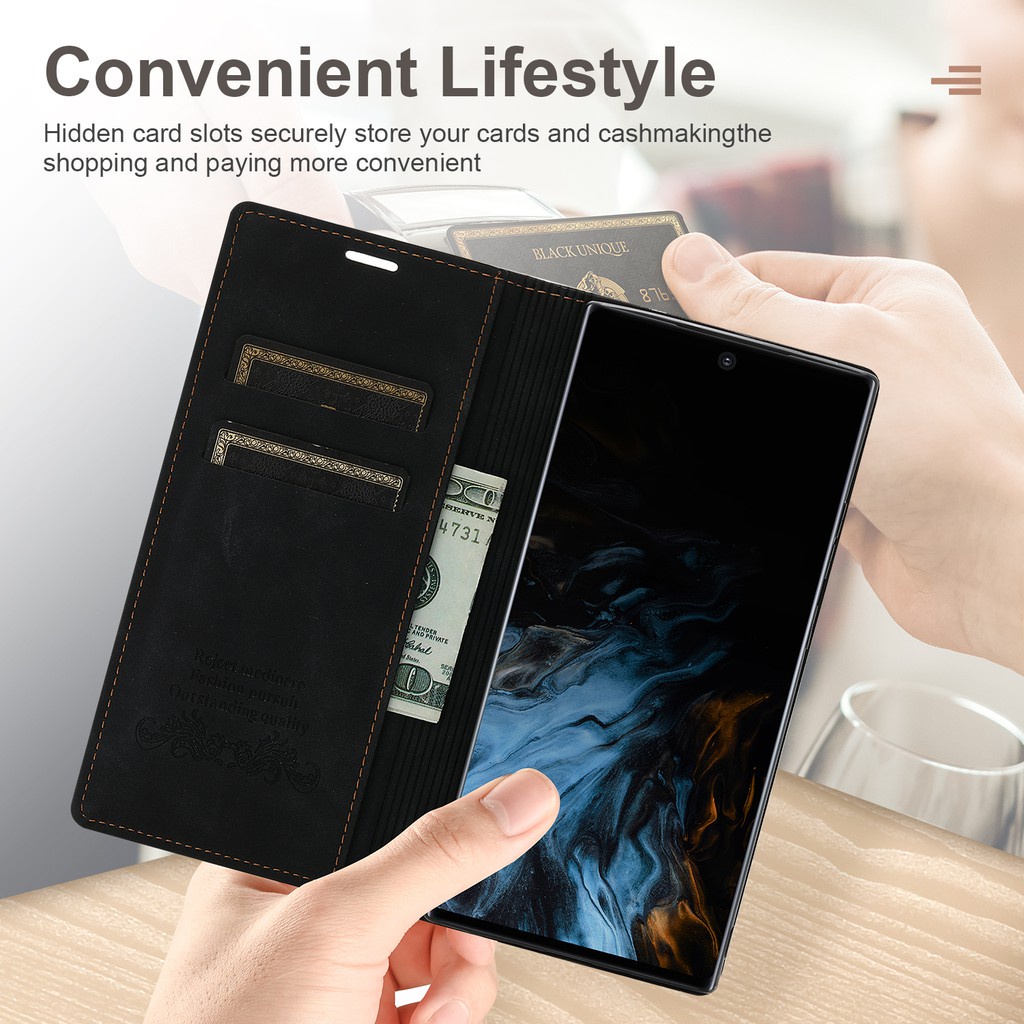 Sang Trọng Bao Da Điện Thoại Nắp Gập Từ Tính Phong Cách Retro Cho Samsung Galaxy Note20 S20 Ultra S20 Plus S20 + S20 Fe 5g Note10 Note10 + Ốp