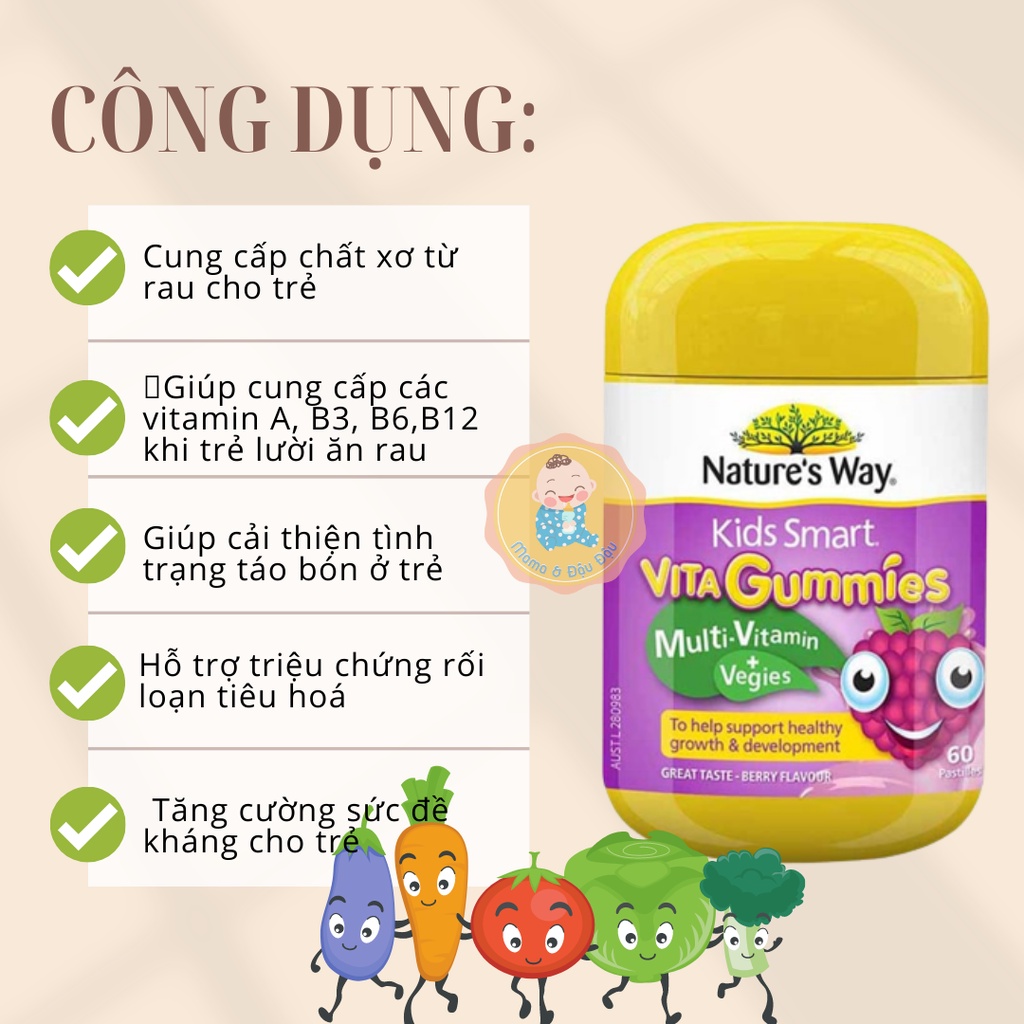 [CHÍNH HÃNG][ÚC] KẸO NGẬM VITAMIN GUMMIES CHO BÉ SIÊU NGON GIÚP CON TĂNG ĐỀ KHÁNG