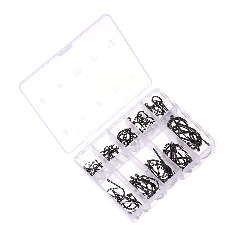 Set 100 Lưỡi Câu Cá Bằng Thép Carbon 10 Kích Cỡ