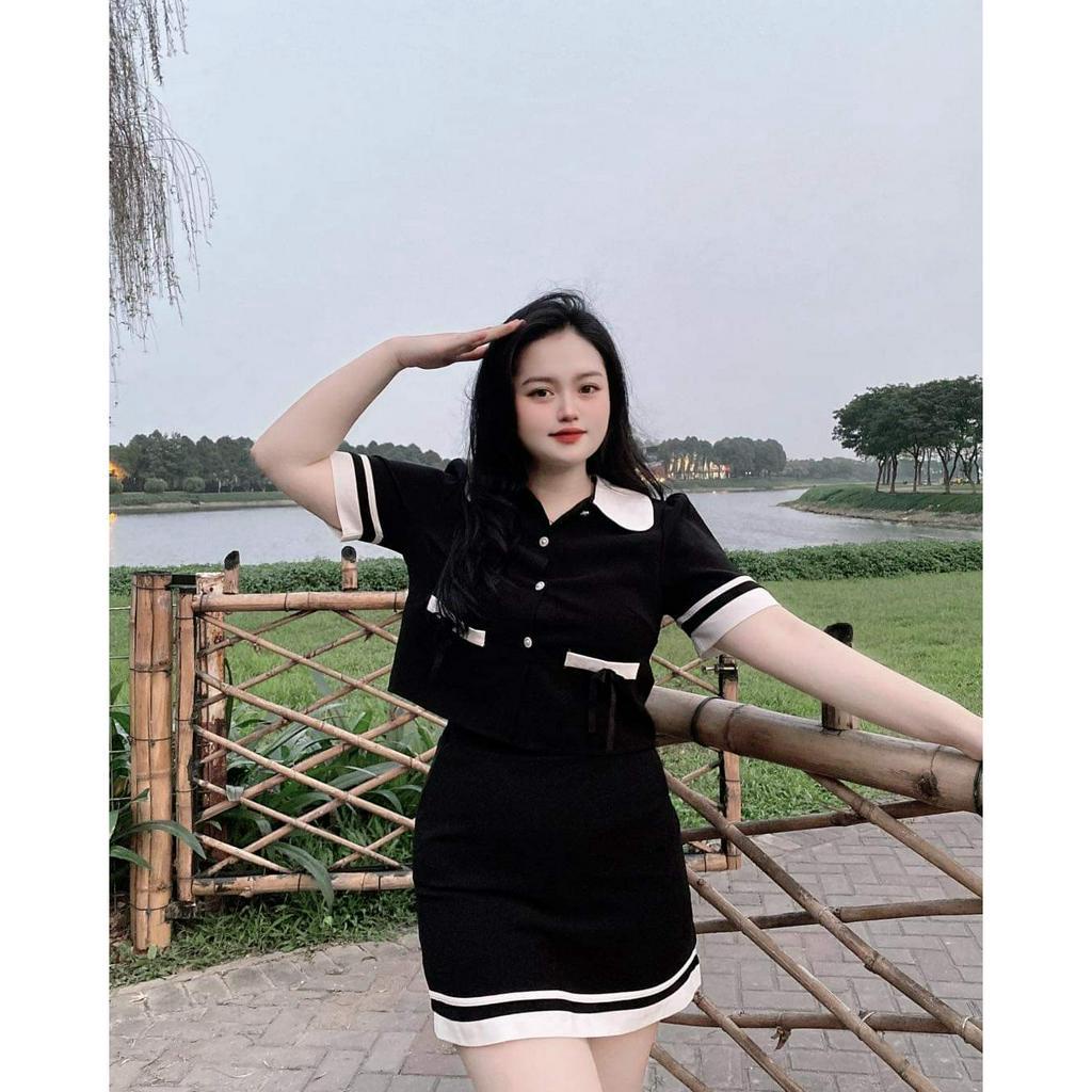 Set váy BIGSIZE55-95KG túi nơ M1439