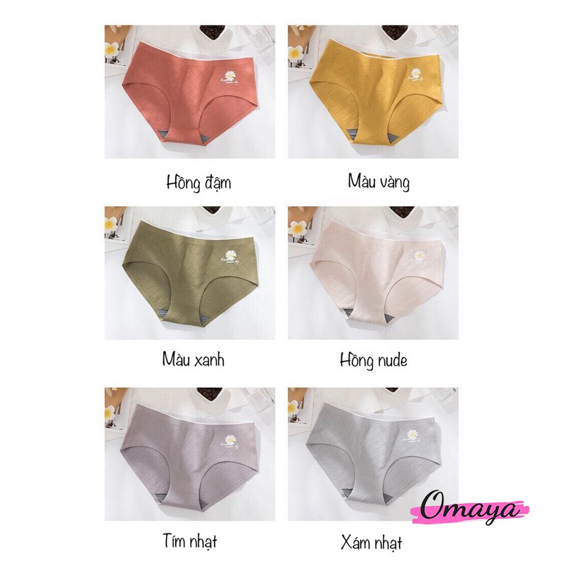 Quần lót nữ cotton không viền cúc họa mi, quần lót kháng khuẩn Nano Bạc OMAYA - QL07 | BigBuy360 - bigbuy360.vn
