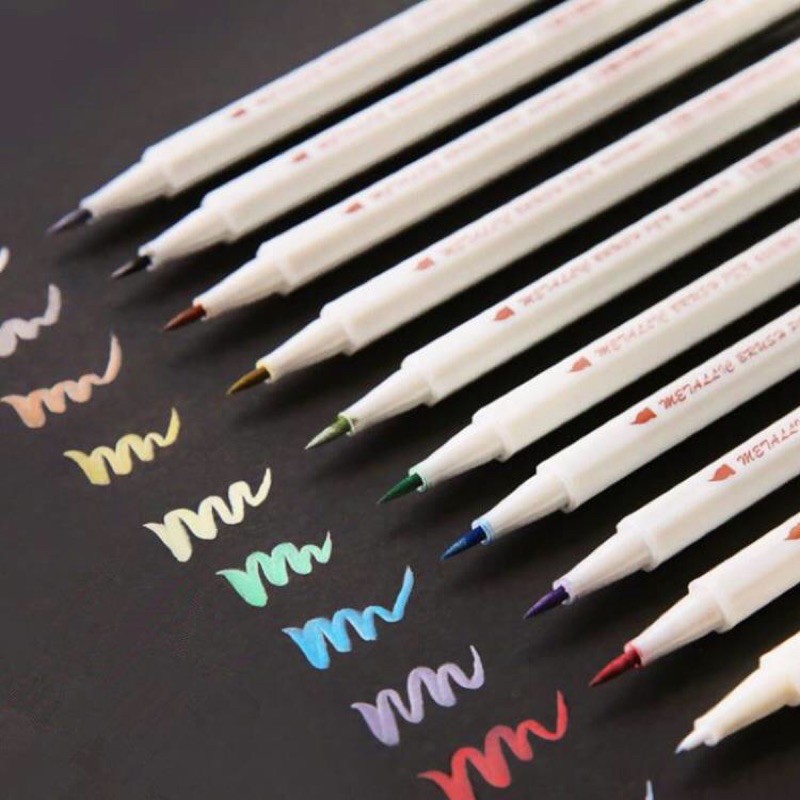 Bút Lông Mềm Sta Metallic Ngòi Brush Viết Calligraphy màu Nhũ