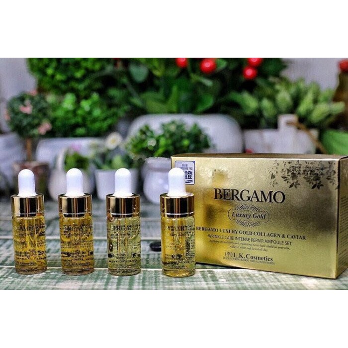 Bộ 4 chai Serum Bergamo Luxury Gold