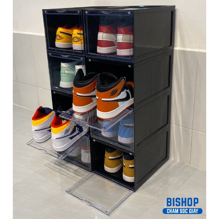 Combo 3 Hộp Đựng Giày RAPBOX Size To Cửa Mở Nam Châm Nhựa Cứng Cao Cấp - Video Thật Tại Bishop