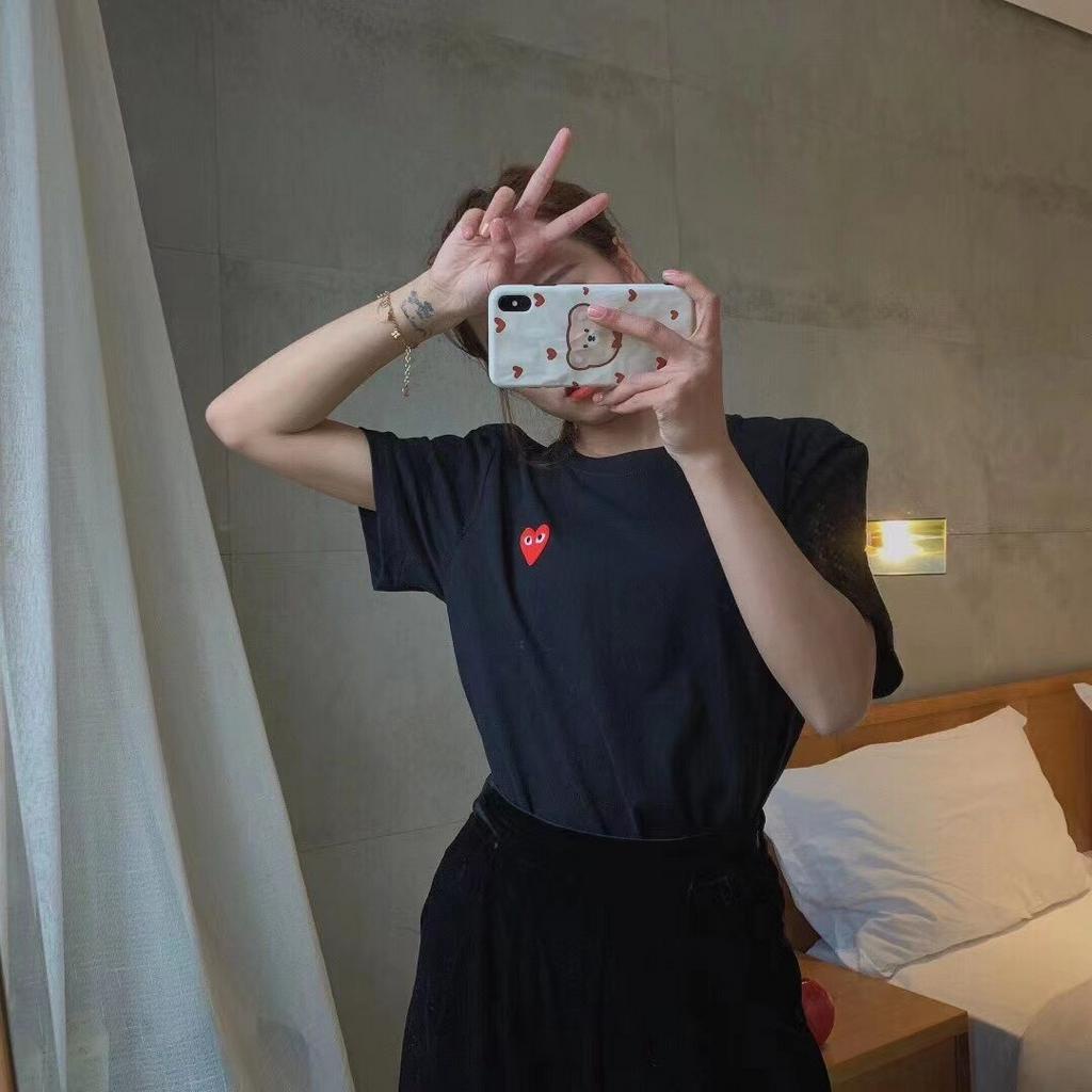 Áo thun tay ngắn in hình trái tim đáng yêu cho cặp đôi