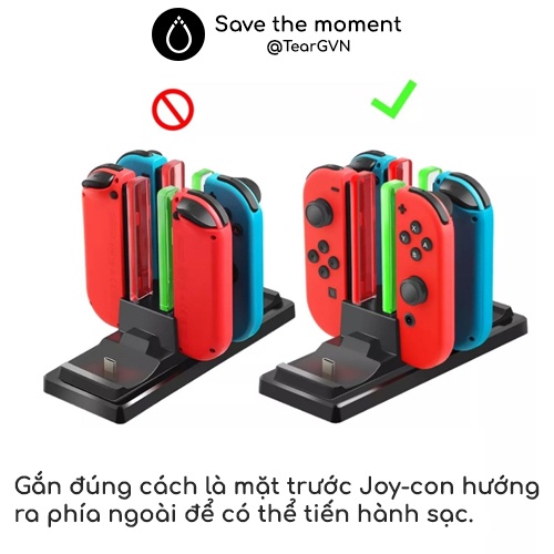 Dock 6 trong 1 (iplay) sạc 4 Joy-con và 2 Pro Controller cho Nintendo Switch