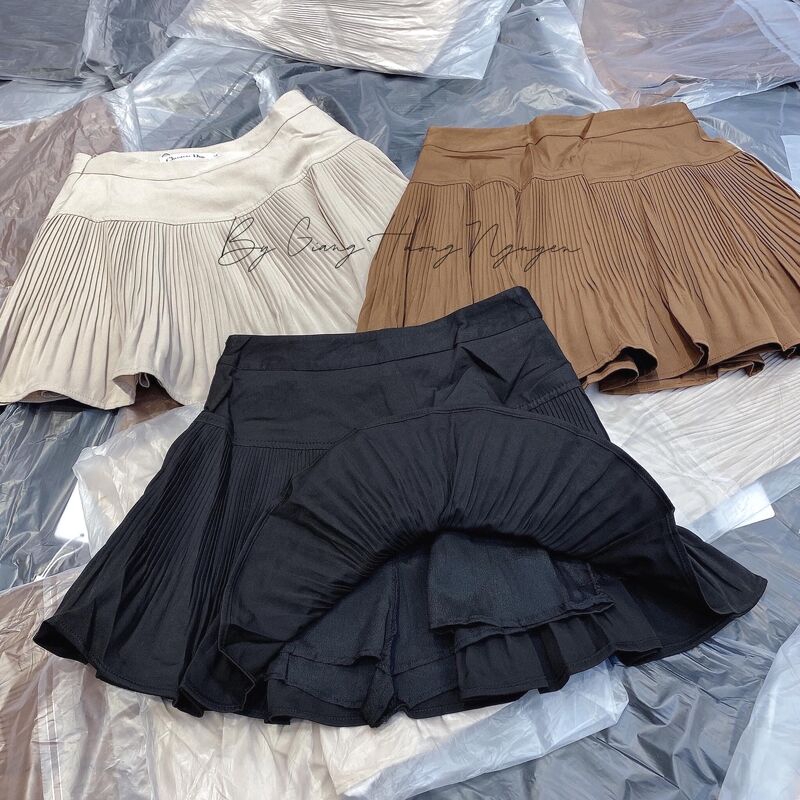 Chân váy xòe xếp ly đuôi cá quảng châu