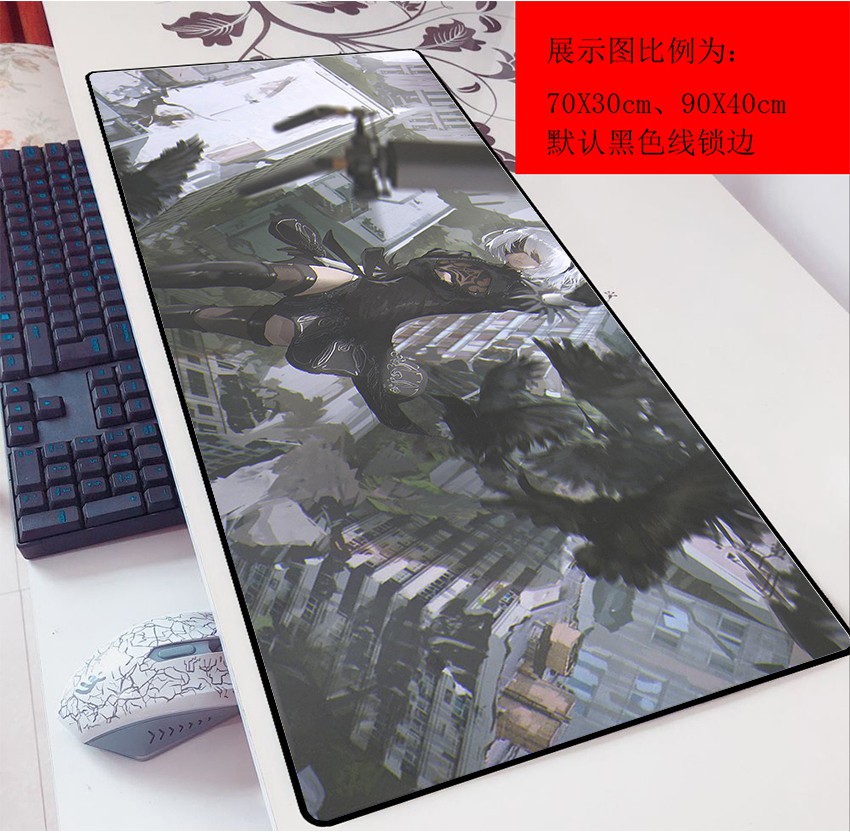 Miếng Lót Chuột Và Bàn Phím 9s Nier Automata 2b Anime Cỡ 90x30 Cỡ 3mm