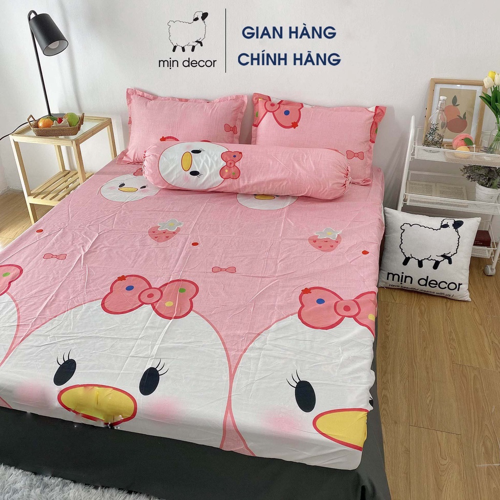 [Mẫu Mới 2021] Bộ Ga Giường Cotton 3D Mịn Decor - Drap Giường + 2 Vỏ Gối In 3D Mềm Mịn Miễn Phí Bo Chun