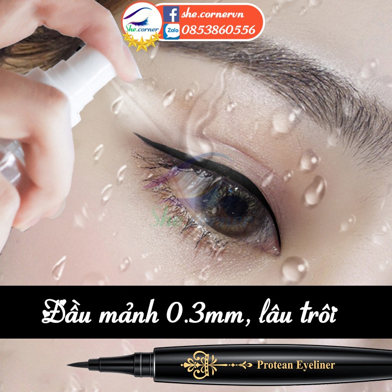 Bút kẻ mắt nước lâu trôi GECOMO Protean Eyeliner 203001 nét mảnh dễ kẻ màu đen màu nâu đen