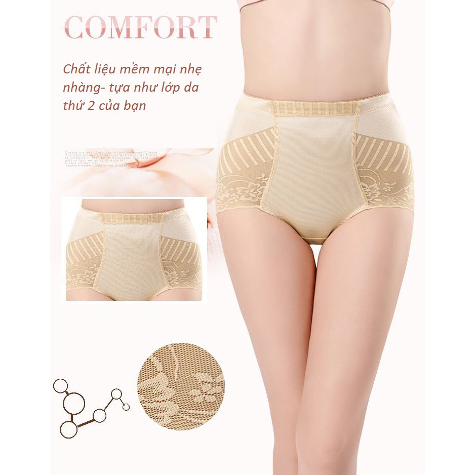 Quần Lót Cạp Cao Ren Mềm Không Lộ Viền Cao Cấp P361