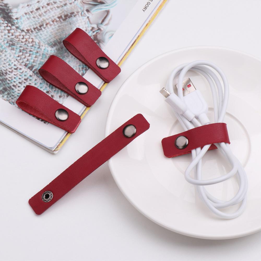 CHOOKEY 5 Dây Quấn Tai Nghe Làm Việc Bằng Da 10 * 1.5cm