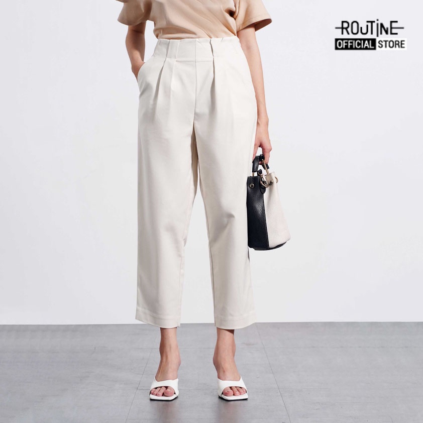 Quần Kaki xếp ly hộp. Cotton/spandex - Routine 10F20PCAW005